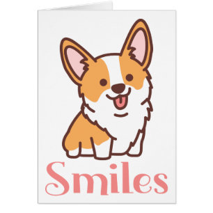 Smiles Miss You Cute Puppy Dog Corgi Hello Cards