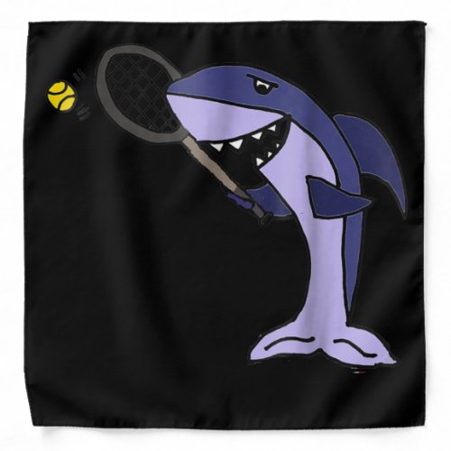 Smiles Sports Funny Shark Playing Tennis Bandana