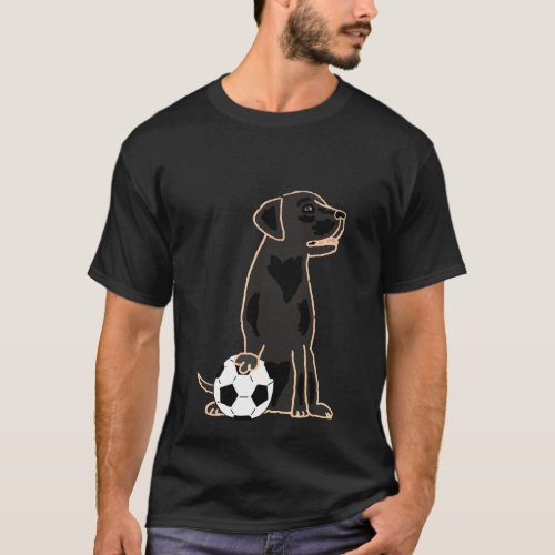 Smileswtees Funny Black Lab Dog Playing Soccer T_Shirt