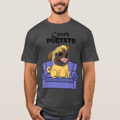 SmileteesPets Funny Pug Dog Couch Pugtato Pun T_Shirt