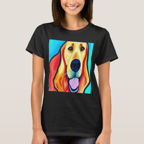 Smileteespets Golden Retriever Puppy Dog Art T_Shirt