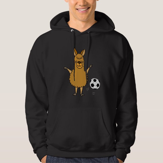 SmileteesSports  Llama Playing Soccer Hoodie (Front)