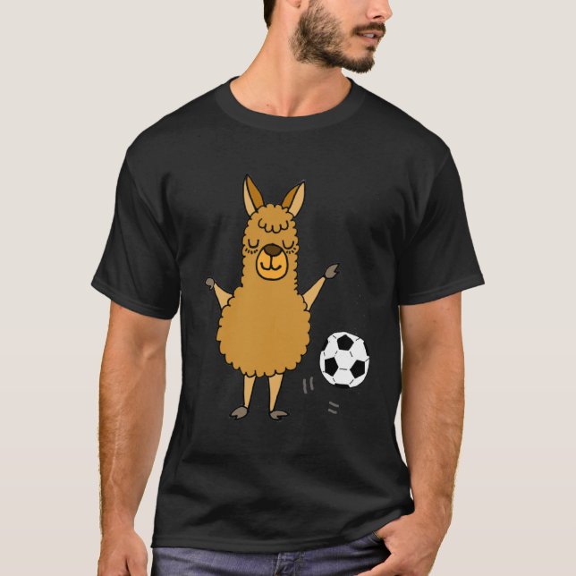 SmileteesSports  Llama Playing Soccer T-Shirt (Front)