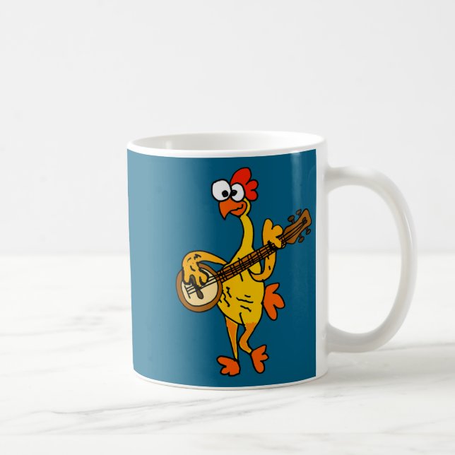 Smileteestank Funny Rubber Chicken Playing Banjo C Coffee Mug (Right)