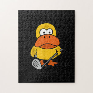 Smiletodays Funny Duck Playing Golf Jigsaw Puzzle