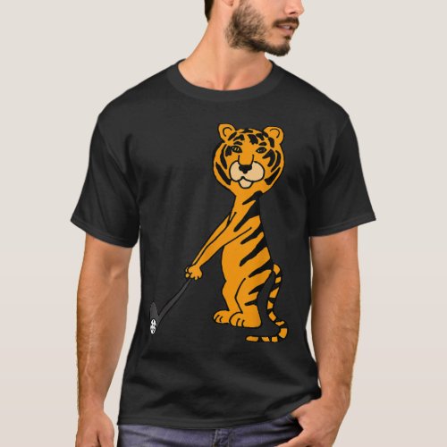 Smiletodaytees Cool Tiger Cat Playing Golf  T_Shirt