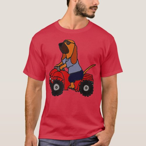 Smiletodaytees Funny Bloodhound Riding ATV  T_Shirt