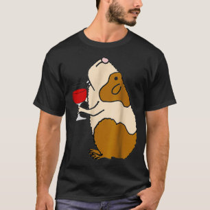 Smiletodaytees Funny Guinea Pig Drinking Wine T-Shirt