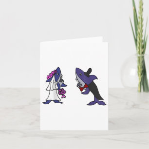 Smiletodaytees Funny Shark Bride And Groom _1 Card
