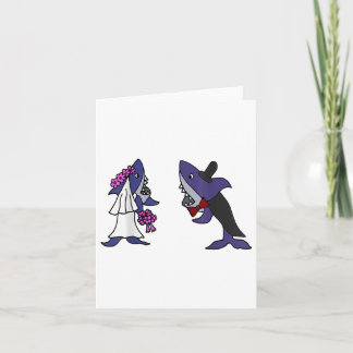 Smiletodaytees Funny Shark Bride And Groom _1  Card