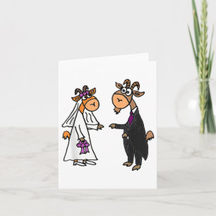 Smiletodaytees Goat Bride And Groom Wedding _1  Card