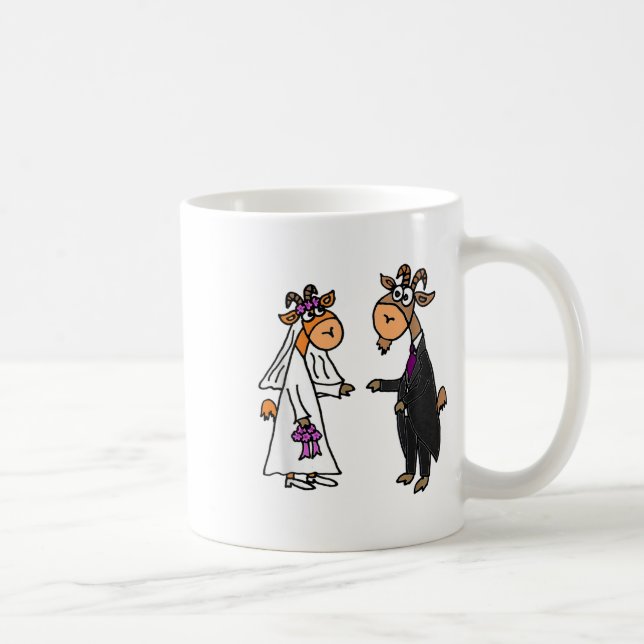 Smiletodaytees Goat Bride And Groom Wedding _1  Coffee Mug (Right)