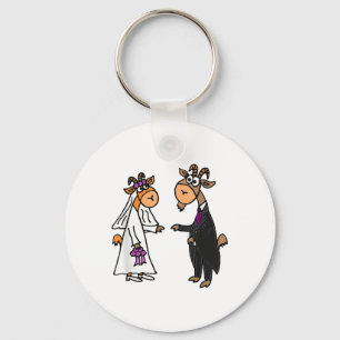 Smiletodaytees Goat Bride And Groom Wedding _1 Keychain