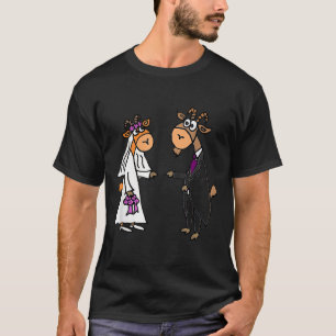 Smiletodaytees Goat Bride And Groom Wedding _1  T-Shirt