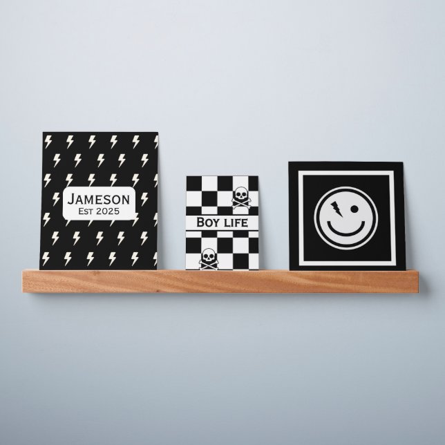 Smiley, Bolts & Checkers Customized Picture Ledge (Wall)