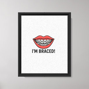 Smiley Braces Fun Sticker – Colorful Lips Canvas Print