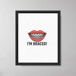 Smiley Braces Fun Sticker – Colorful Lips Canvas Print