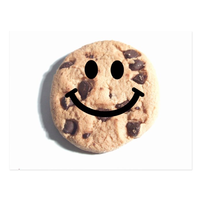 Smiley Chocolate Chip Cookie Postcard