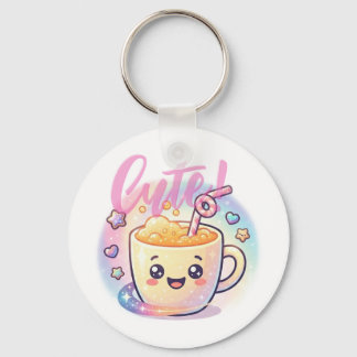smiley cup of juice keychain