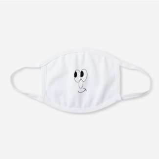 "Smiley" - DigitCartoon.com White Cotton Face Mask