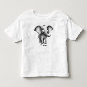 Smiley Elephant Personalized Toddler T-shirt
