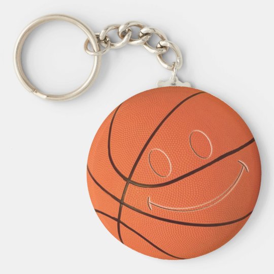 SMILEY FACE BASKETBALL KEYCHAIN