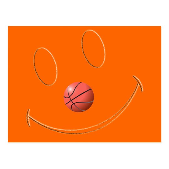 SMILEY FACE BASKETBALL POSTCARD