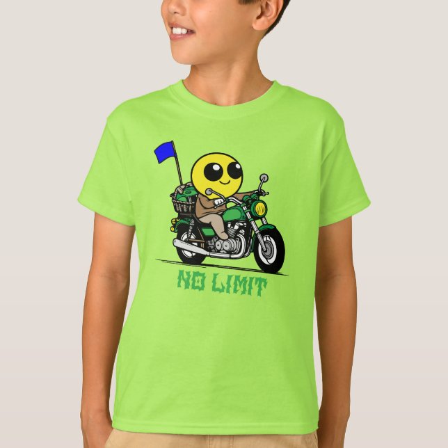 smiley face biker adventure T-Shirt (Front)