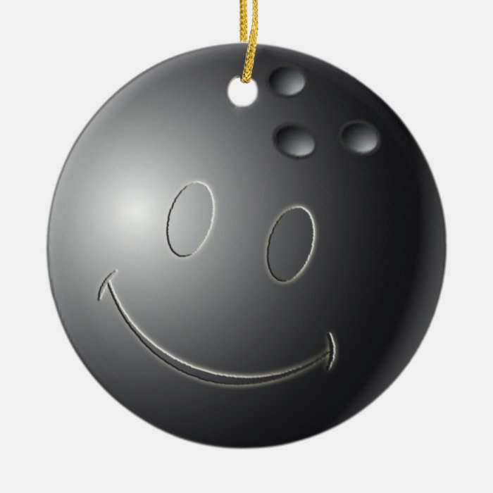 SMILEY FACE BOWLING BALL ORNAMENT