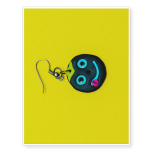 Smiley face earring temporary tattoos