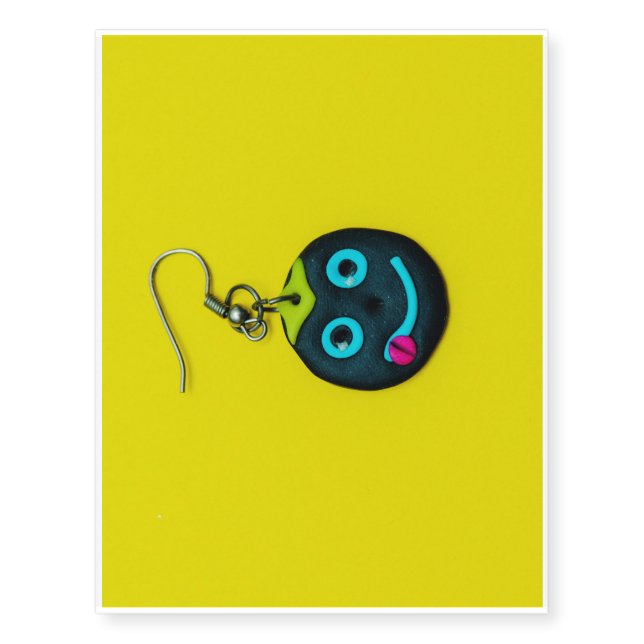 Smiley face earring temporary tattoos (Front)