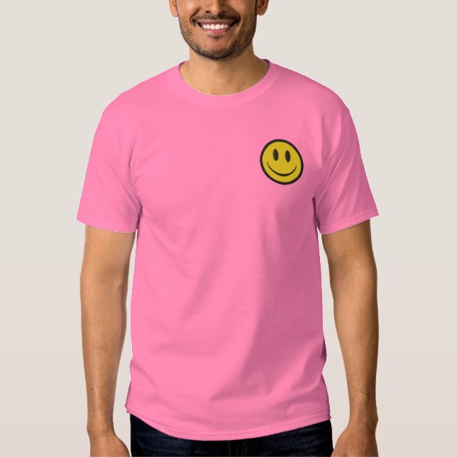 Smiley Face Embroidered T-Shirt (Front)