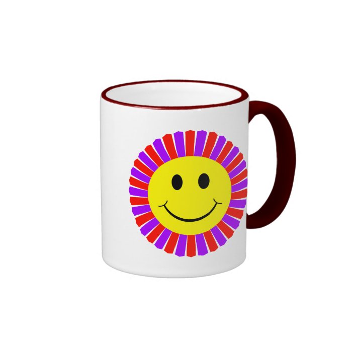 Smiley Face Flower Mugs