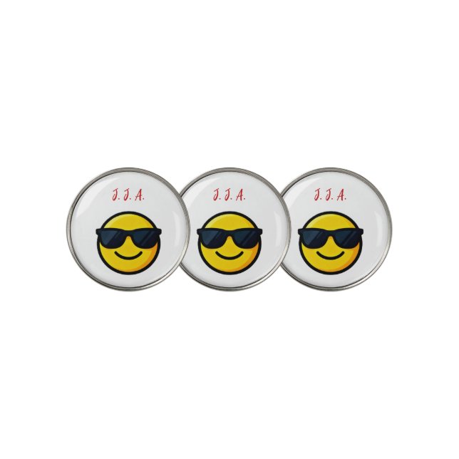 Smiley Face Fun Name/ Initial  Golf Ball Marker (3 Up)