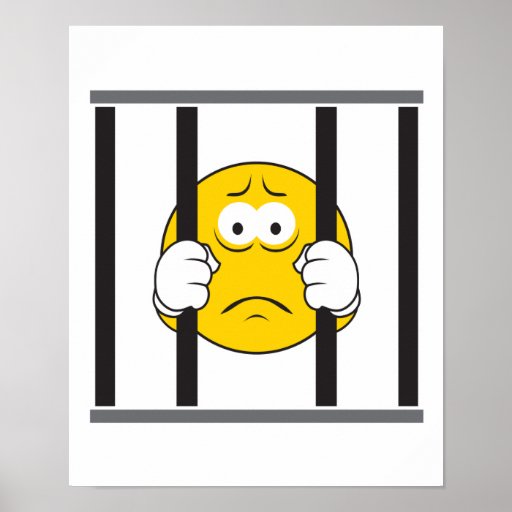 Smiley Face in Jail Poster | Zazzle