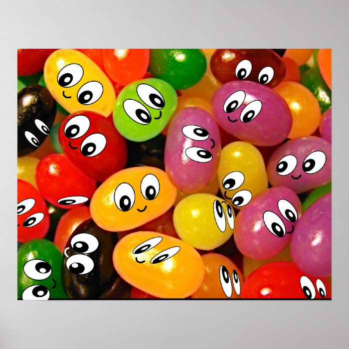 smiley face jellybeans print