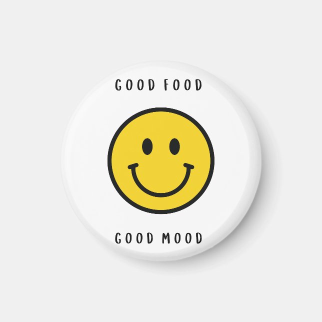 Smiley face magnet, emoji face magnet (Front)