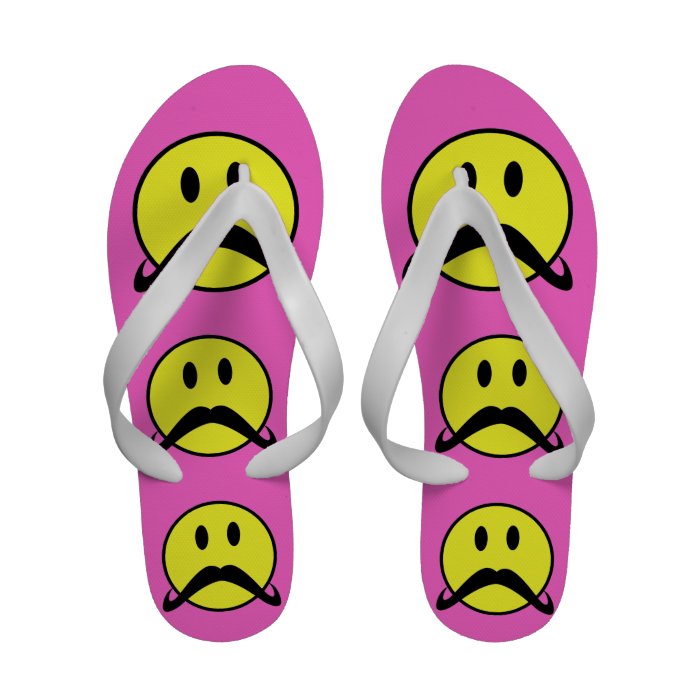 SMILEY FACE MUSTACHE POPULAR FLIP FLOPS TEMPLATE