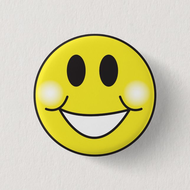 Smiley-Face Pinback Button (Front)
