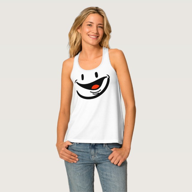 Smiley Face Racerback Tank Top (Front Full)