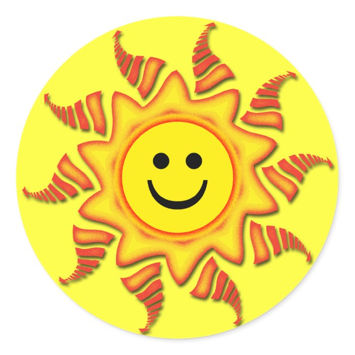 SMILEY FACE SUN STICKER