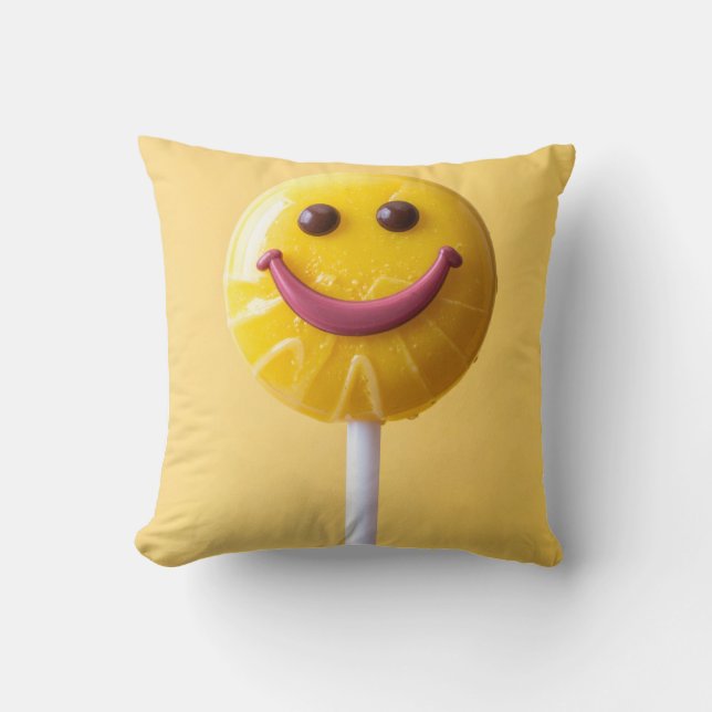 smiley face throw pillow (Front)