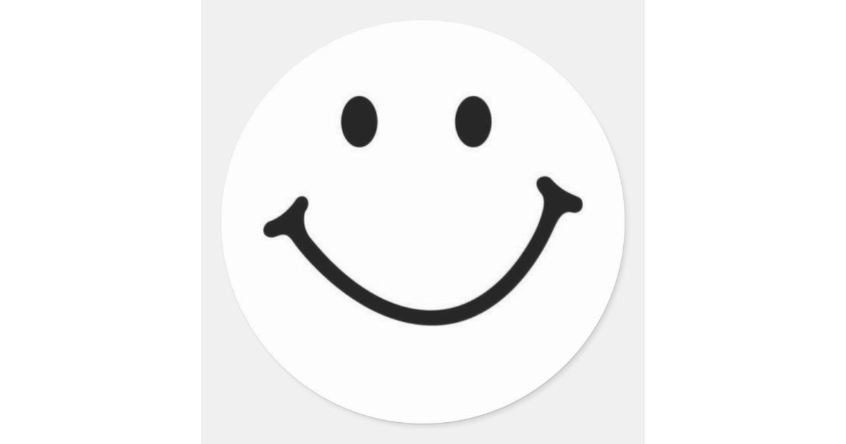 Smiley Face White Sticker | Zazzle.com