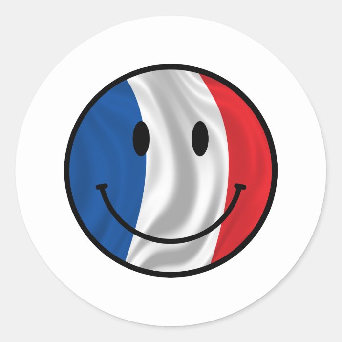 Smiley France Round Stickers