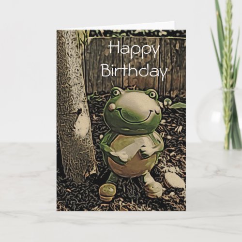 Smiley Frog Happy Birthday Card