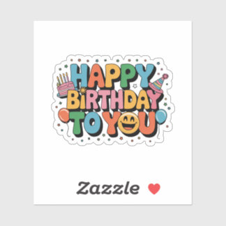 Smiley Happy Birthday Sticker