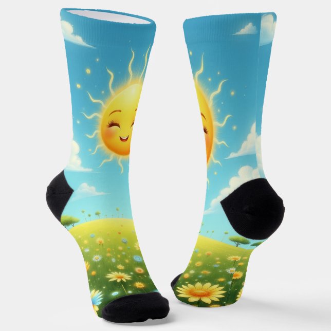 Smiley Happy Sunshine Socks (Angled)