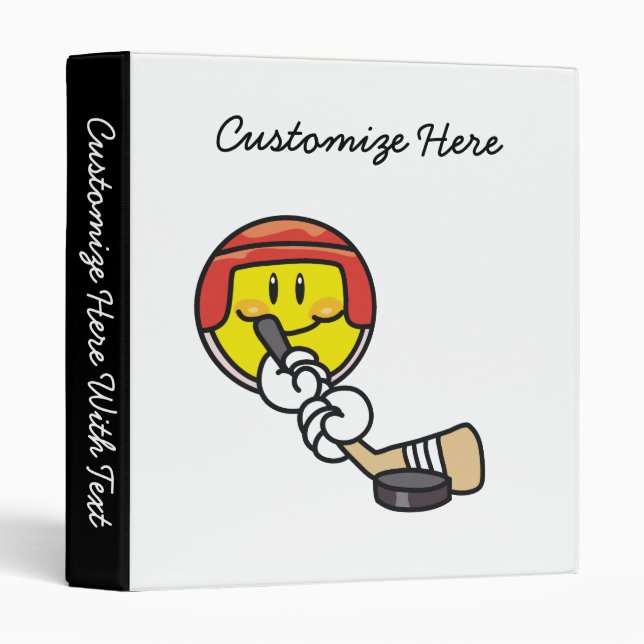 Smiley Hockey Tshirts and Gifts 3 Ring Binder (Front/Spine)