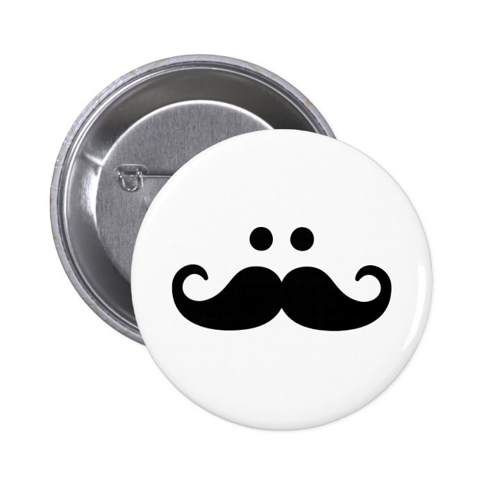 Smiley Mustache face Pin