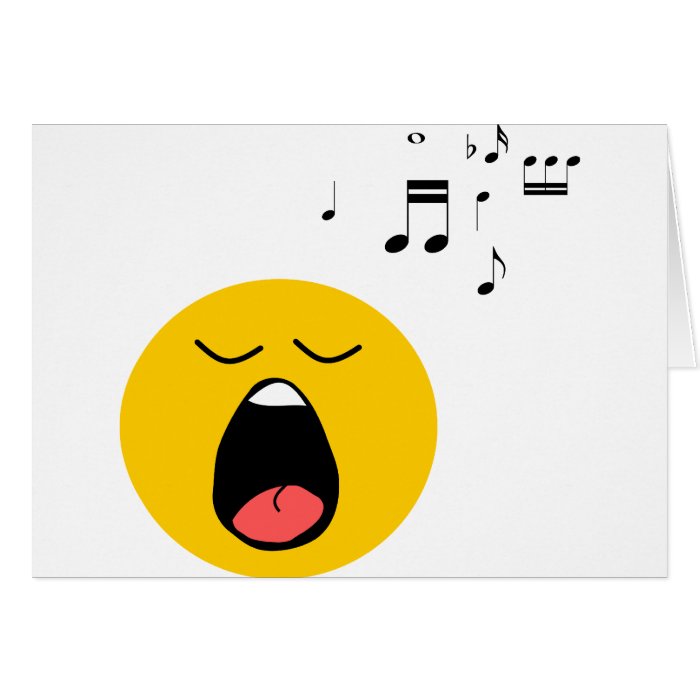 Smiley singer greeting card